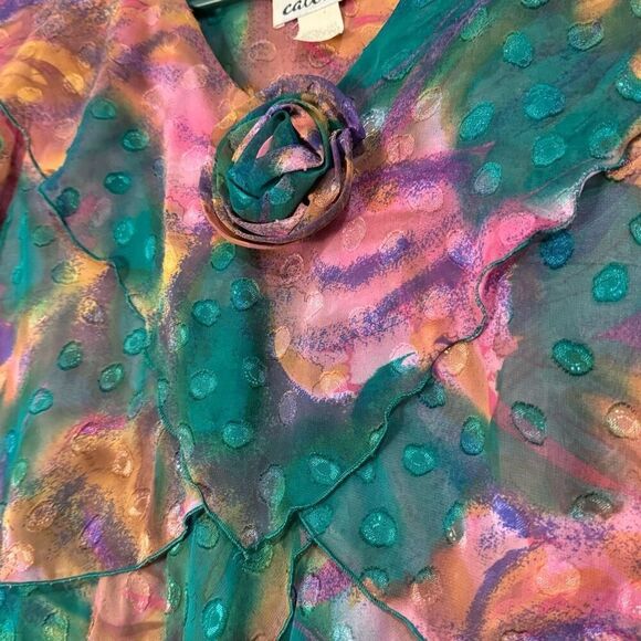 Ann Hobbs for Cattiva Vintage Tiered Ruffle Rosette Fairy Dress 12 - Picture 4 of 9